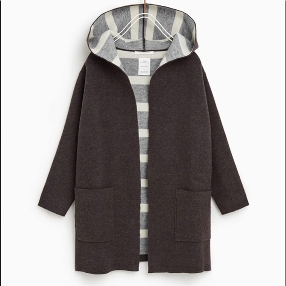 Zara Other - ⬇️ Zara Knitwear open coat hood & long sleeves B2